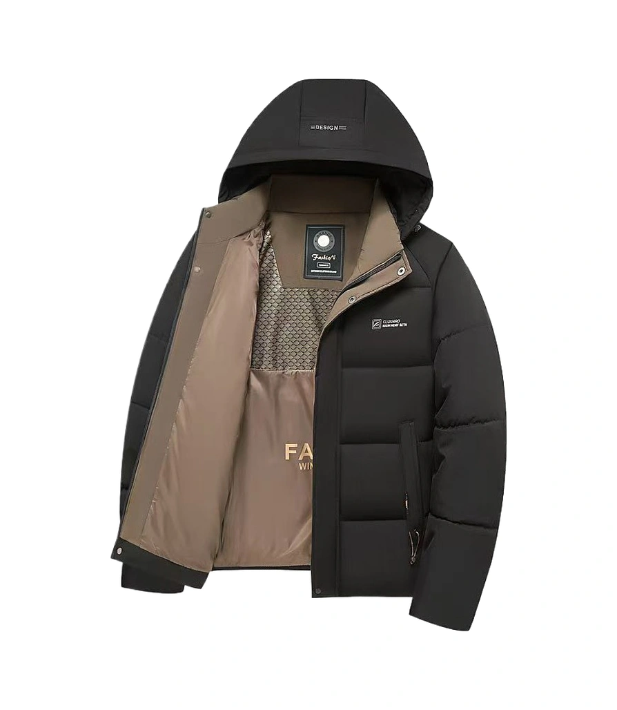 Sonbahar/kış Günlük Kalınlaştırılmış Grafen Kapüşonlu Ceket Siyah Sonbahar/kış Günlük Kalınlaştırılmış Grafen Kapüşonlu Ceket Siyah