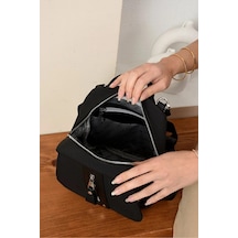 Just Polo Kadın Günlük Kullanıma Uygun Ayarlanabilir Askılı Lüks Sırt Çantası Shopper Siyah