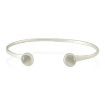 Kadir Jewellery 925 Ayar Gümüş Kaplama El İşçiliği Zirkon Taşlı Kadın Charm Bileklik Gri