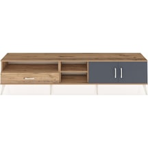 Arges Tv Ünitesi 3 Raflı Tek Çekmeceli 2 Kapaklı 220x30x51 Çam-antrasit/çam Antrasıt/atlas Çam - Atlas Çam