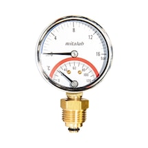 Mitalub Termometreli Alttan Manometre 63mm X 25bar Mıt6325b