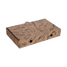 Mi x Baskılı Orta Pide Kutusu 32 x 16 x 4 CM  300 Adet