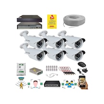 6 Kameralı Set - 5 Mp 1940p Sensör 6 Megapiksel Sony Lens Metal Kasa Ip Güvenlik Kamerası Seti