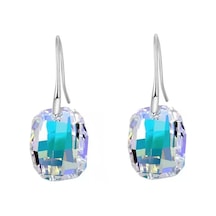 Monemel Kristal Taşlı Küpe Gümüş Altın Kaplama E0446 Gümüş - Rodyum