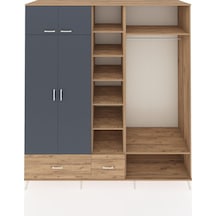 Kronos Dolap 12 Raflı 2 Çekmeceli 2 Askılı 220x59x243 Çam-antrasit/çam Beyaz