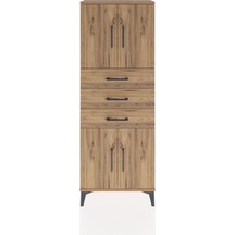 Arges Dolap 3 Raflı 3 Çekmeceli 4 Kapaklı 60x30x163 Çam-çam Atlas Çam