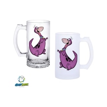 Dino Kulplu Bira Bardağı Buzlu Veya Şeffaf Seçenekli 0286