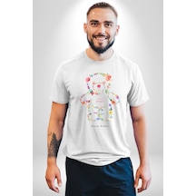 Sadece Yaşamak Unisex Unisex Beyaz Organik Baskılı T-shirt Penye Yüksek Kalite Beyaz