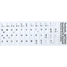 Notebook Klavyesi İçin Türkçe Klavye Etiketi Beyaz Renk Türkçe Q, Sticker
