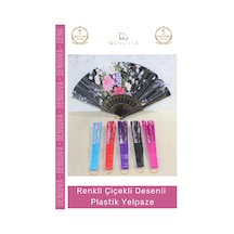 Yelpaze Çiçekli Desenli Katlanabilir Estetik Dayanıklı Hafif Modern Dans Gösteri Şık Plastik Yelpaz