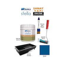 Stella Boya 4 Parçalı Set 500 Ml Boya - Boya Tavası- Stella İpek Fırça - Kadife Rulo Diğer