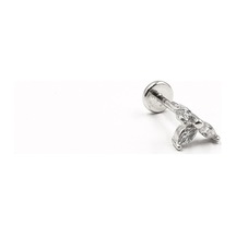 Minimal Zirkon Taşlı Tragus Piercing Gümüş Alerji Yapmaz, Uzun Ömürlü Çok Renkli