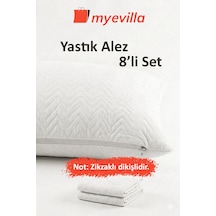 My Evilla Sıvı Geçirmez Kapitoneli Yastık Alezi 50x70 Cm Konforlu, Dolgulu Ve Hijyenik Koruma 4 Paket 8 Adet Beyaz
