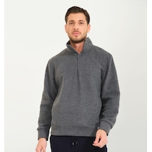 Nors Vanir Basic Yarım Fermuarlı Polar Sweatshirt Gri
