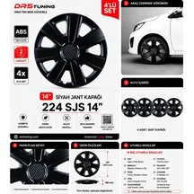 Honda Uyumlu 14 Inç Kırılmaz Parlak Siyah Jant Kapağı 1 Takım 4 Adet No:224