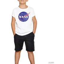 Nasa Damaged Logo Beyaz Çocuk Tişört