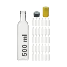 Afracam 500 Ml Şeffaf Maraska Kilitli Kapaklı Ve Kapüşonlu Boş Cam Şişe 30 Adet