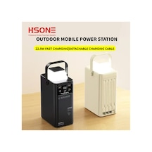 80.000 Mah 22,5w/pd Hızlı Şarj Kendinden Kablolu Ve Şarj Göstergeli Işıklı Taşınabilir Powerbank Siyah - 888175253 Siyah