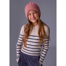 Mayoral Bej Kız Çocuk Polo Yaka Kazak 7195 Çok Renkli