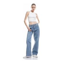 Koton Pamuklu Normal Bel Taş Detaylı Straight Fit Jean Açık İndigo 5sal40209md Açık İndigo