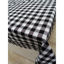 Hayat Home Siyah Kareli Zefir Kumaş Masa Örtüsü Sofra Örtüsü