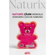 Naturix Ayıcık Şekilli Süngerli Çilekli Çocuk Sabunu Hassas Ciltler İçin Yumuşak Bakım 150 Gr 24'li