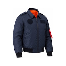 Yakalı Pilot Montu Lacivert Kumaş Syk88 L