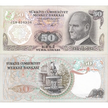 Türkiye 6. Emisyon 50 Türk Lirası J Harfi Yerli Kağıt Para Çil Unc Koleksiyon Para