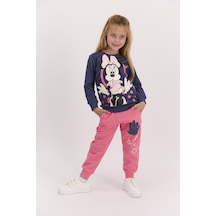 Minnie Mouse Lisanslı Koyu İndigo Kız Çocuk Eşofman Takımı Koyu İndigo
