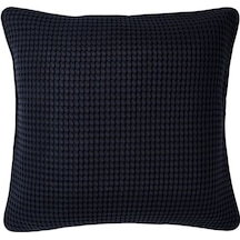 Minder-Kırlent Kılıfı, Koyu Mavi-Siyah Renk 50x50 Cm %100 Pamuk Ev Dekorasyon-Kılıf