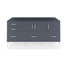 Kronos Konsol 2 Raflı 5 Çekmeceli 3 Kapaklı 176x59x83 Antrasit-antrasit/antrasit Antrasit
