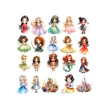 Sevimli Masal Karakterleri Sticker Set 1 20 Parça Telefon, Tablet, Defter, Laptop Sticker