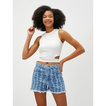 Koton Crop Fitilli Atlet Pencere Detaylı Bisiklet Yaka Ekru 3sal30053ık 3SAL30053IK010