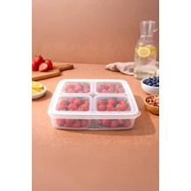 Sızdırmaz Kapaklı 4+1 Bölmeli Kahvaltılık Saklama Kabı-buzdolabı Organizeri 4x0,25 Lt-1x1,6lt Şeffaf