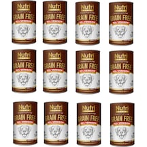 Nutri Canin Tahılsız %92 Geyik Etli Konserve Yetişkin Köpek Maması 12 x 400 G