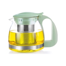 Su Yeşili Renkli Süzgeçli Cam 700ml Çay & Kahve Hazinesi Çok Renkli