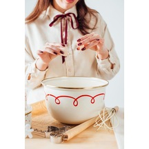 Merry Yılbaşı Özel Emaye Karıştırma Kabı- 24cm 4 Litre Genel