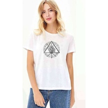 Behemoth Trinity Baskılı Beyaz Kadın Tshirt