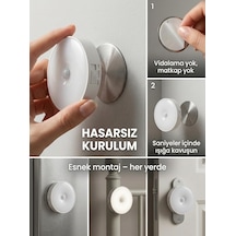 Hareket Sensörlü Yuvarlak Led Aydınlatma & Usb Şarjlı Pratik Gece Lambası 8 Cm