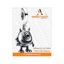 Sallantılı Gri Mike Wazovski Charm Asafaccessory Gümüş