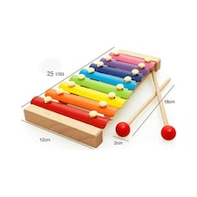 Zuzu Toys Ksilofon Ahşap Selefon 8 Nota 8 Ton 25 CM 8 Tuşlu