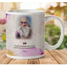 A2660 Tolstoy Kötü İnsan İki Tarafı Baskılı Kupa Bardak.jpg Çok Renkli