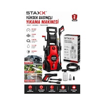 Staxx St90180 180bar Basınçlı Yıkama Makinesi 2500w Bakır Motorlu Köpük Aparatlı Oto Bahçe Duvar Set