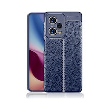 Xiaomi Redmi Note 12 5g Kılıf Deri Görünümlü Silikon Kamera Korumalı Üstün Koruma Cherena Lacivert