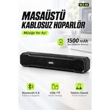 Blic Bls-85 Bluetooth 5.4 Masaüstü Soundbar Hoparlör Siyah, Telefon Standlı, 1500 Mah Şarjlı, Usb Ve