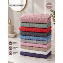 10'lu Mutfak Havlusu Seti 30x50 Cm Pamuklu Kurulama Bezi Renkli El Havlusu Yüksek Emici Çok Amaçlı Çok Renkli