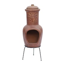 Güneş Motifli Küçük Chimenea Kırmızı