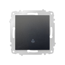 9 Adet Grano Metalik Siyah Light Zil Anahtarı Çerçevesiz Paket/set Kapı Otomatiği