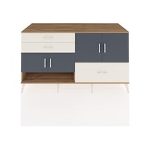 Kronos Konsol 3 Raflı 3 Çekmeceli 4 Kapaklı 176x59x99 Çam-antrasi Çam-antrasit/aytaşı