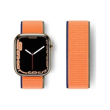 Newface - 247 - Apple Uyumlu Watch 42mm Hasırlı Cırtcırtlı Kordon - Csmo-tex - - Turuncu